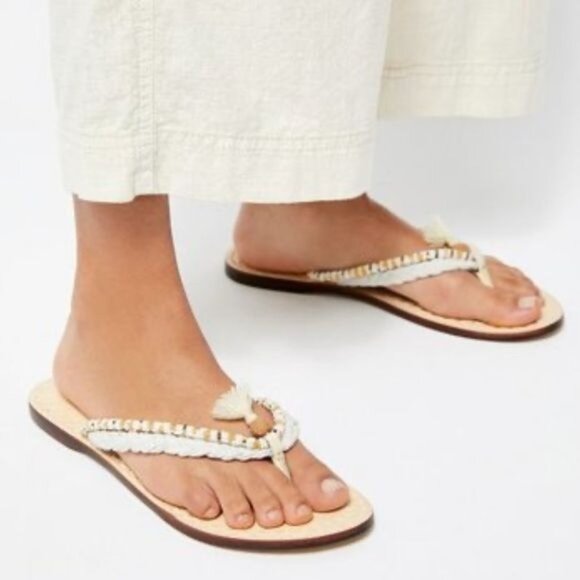 NIB Free People Beaded Brown Bohemian Sandals - Picture 4 of 7